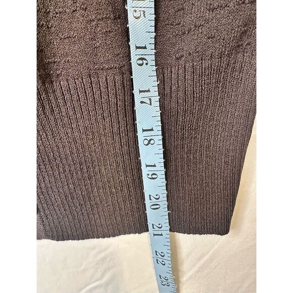 Gorgeous St. John Floral Accented Brown Cardigan, Size Small - Picture 8 of 8